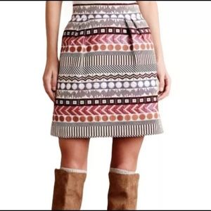 Anthropologie Nomad Geometric Metallic Skirt